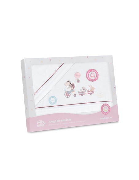 Triptico Minicuna Franela Modelo Jirafa Bicicleta Bco/Maquillaje