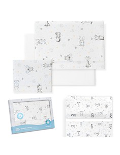 Triptico Minicuna Franela Modelo Koala Bco/Azul