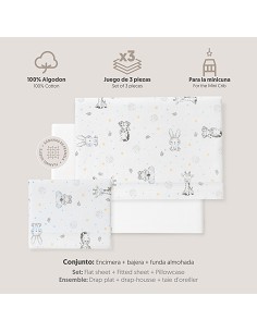 Triptico Minicuna Franela Modelo Koala Bco/Azul 2