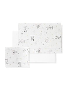 Triptico Minicuna Franela Modelo Koala Bco/Rosa