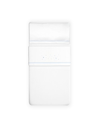 Triptico Minicuna Franela Estrellas Luna Bco/Azul