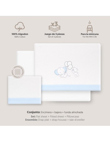 Triptico Minicuna Franela Oso Elefante Globos...