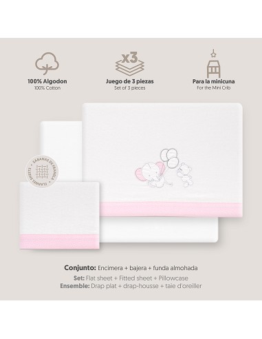 Triptico Minicuna Franela Oso Elefante Globos...