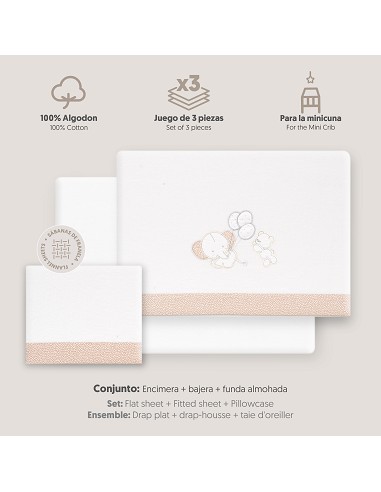 Triptico Minicuna Franela Oso Elefante Globos...