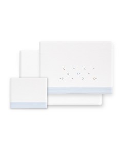 Triptico Minicuna Franela Estrella Luna Multicolor Bco/Azul