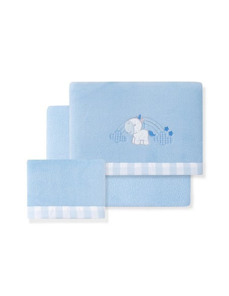 Triptico Minicuna Coralina Mod. Unicornio Nube Azul