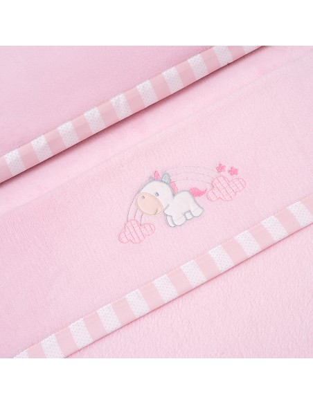 Triptico Minicuna Coralina Mod. Unicornio Nube Rosa