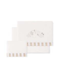 Triptico Minicuna Coralina Mod. Unicornio Nube Beig