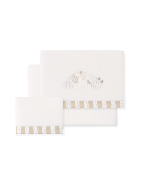 Triptico Minicuna Coralina Mod. Unicornio Nube Beig