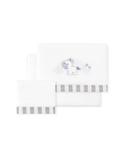 Triptico Minicuna Coralina Mod. Unicornio Nube Bco/Gris