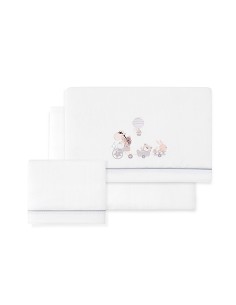 Triptico Minicuna Coralina Mod. Jirafa Bicicleta Bco/Gris