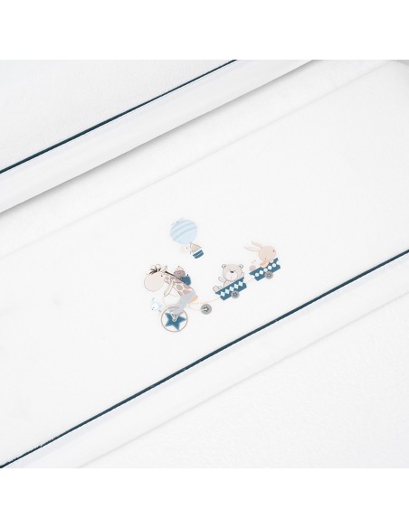 Triptico Minicuna Coralina Mod. Jirafa Bicicleta Bco/Petroleo