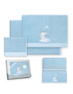 Triptico Minicuna Coralina Elefante Globo Corazon Azul