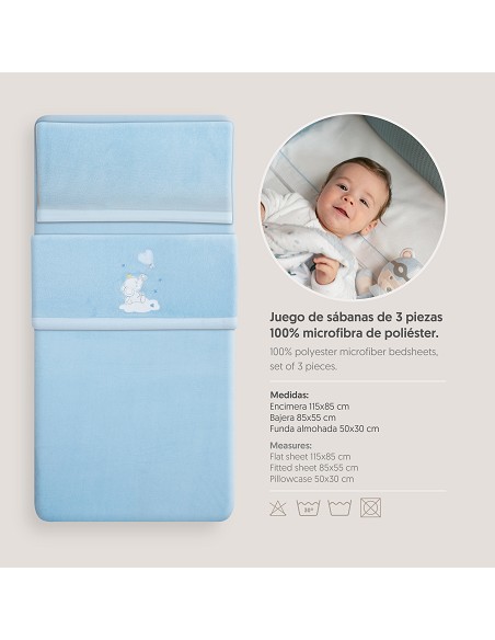 Triptico Minicuna Coralina Elefante Globo Corazon Azul