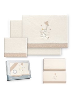 Triptico Minicuna Coralina Elefante Globo Corazon Beig