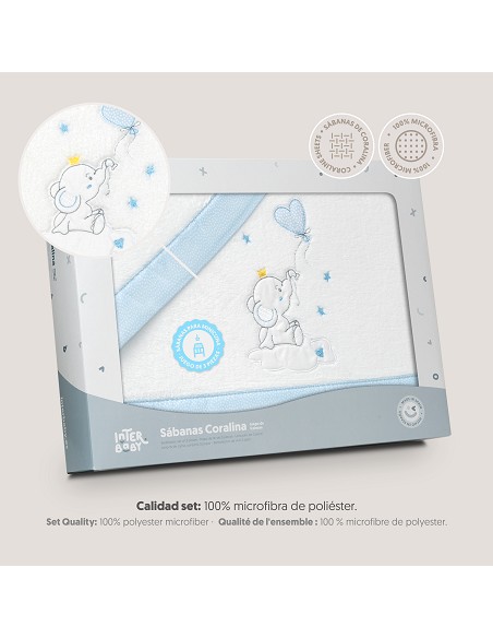 Triptico Minicuna Coralina Elefante Globo Corazon Bco/Azul