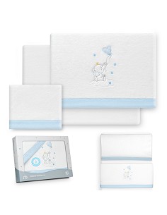 Triptico Minicuna Coralina Elefante Globo Corazon Bco/Gris