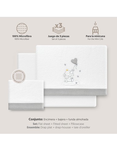 Triptico Minicuna Coralina Elefante Globo...