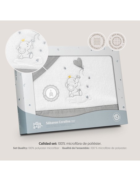 Triptico Minicuna Coralina Elefante Globo Corazon Bco/Gris
