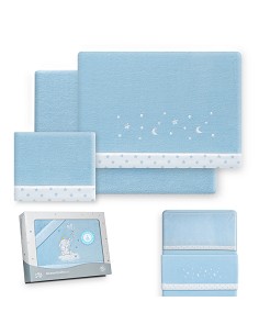 Triptico Minicuna Coralina Estrellas Luna Azul