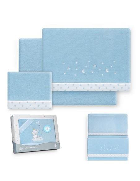 Triptico Minicuna Coralina Estrellas Luna Azul