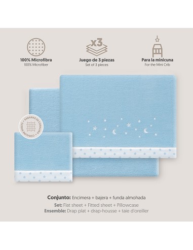 Triptico Minicuna Coralina Estrellas Luna Azul