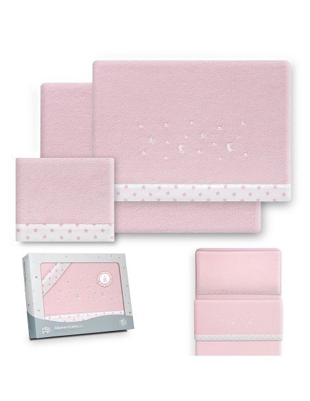 Triptico Minicuna Coralina Estrellas Luna Rosa