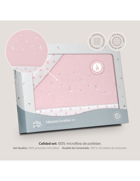 Triptico Minicuna Coralina Estrellas Luna Rosa