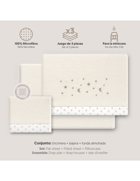 Triptico Minicuna Coralina Estrellas Luna Beig