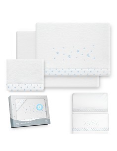 Triptico Minicuna Coralina Estrellas Luna Bco/Azul