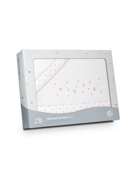 Triptico Minicuna Coralina Estrellas Luna Bco/Rosa