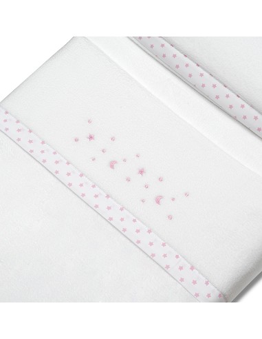 Triptico Minicuna Coralina Estrellas Luna Bco/Rosa
