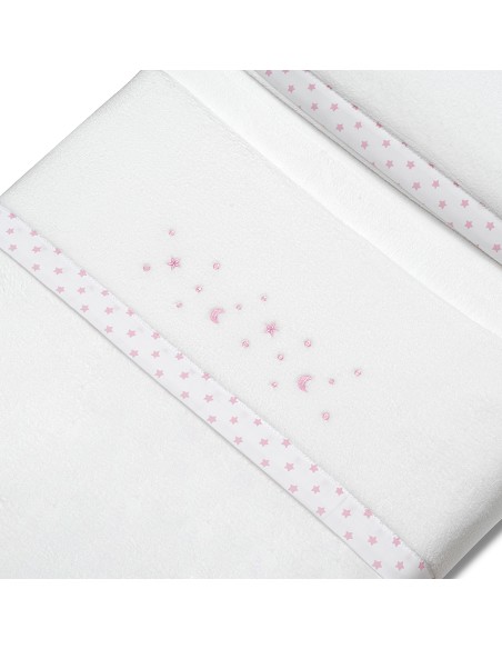 Triptico Minicuna Coralina Estrellas Luna Bco/Rosa