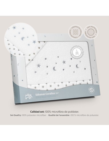 Triptico Minicuna Coralina Estrellas Luna Bco/Gris