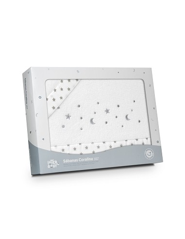 Triptico Minicuna Coralina Estrellas Luna Bco/Gris