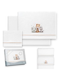 Triptico Minicuna Coralina Estampado Jirafa Elefante...