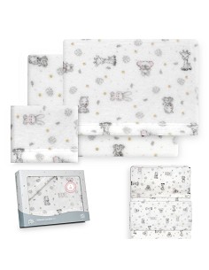 Triptico Minicuna Coralina Estampado Koala Bco/Rosa