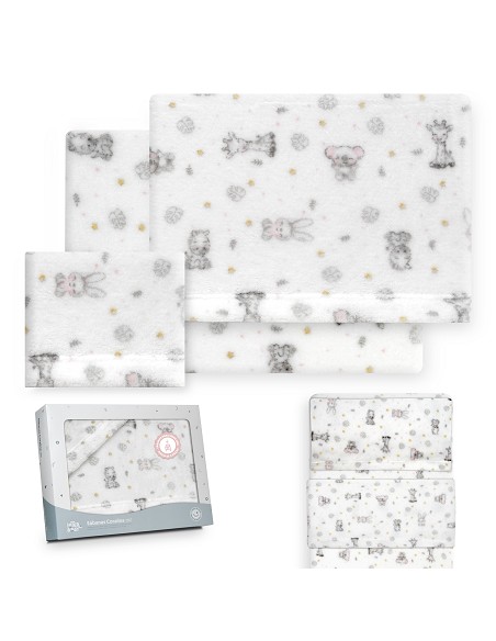 Triptico Minicuna Coralina Estampado Koala Bco/Rosa