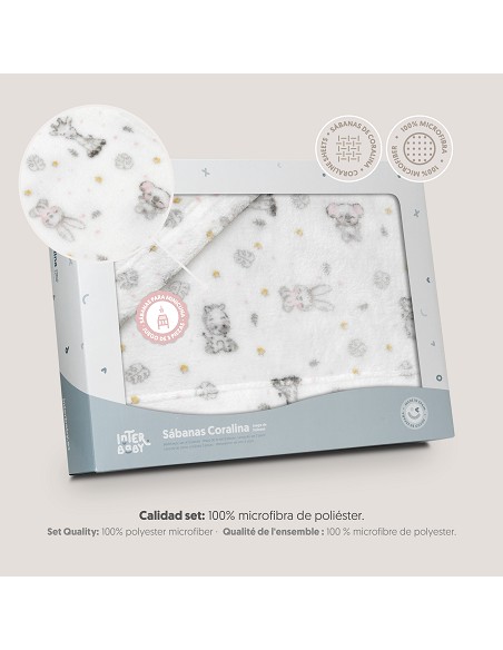 Triptico Minicuna Coralina Estampado Koala Bco/Rosa