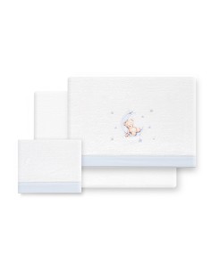 Triptico Minicuna Coralina Estampado Oso Luna Estrellas...