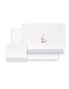 Triptico Minicuna Coralina Estampado Oso Luna Estrellas...
