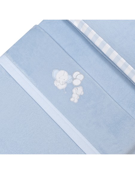 Triptico Minicuna Coralina Oso Elefante Globos Azul