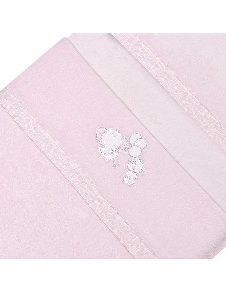 Triptico Minicuna Coralina Oso Elefante Globos Rosa