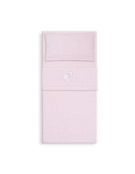 Triptico Minicuna Coralina Oso Elefante Globos Rosa