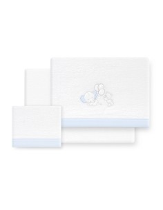 Triptico Minicuna Coralina Oso Elefante Globos Bco/Azul