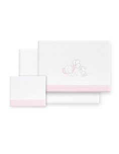 Triptico Minicuna Coralina Oso Elefante Globos Bco/Rosa