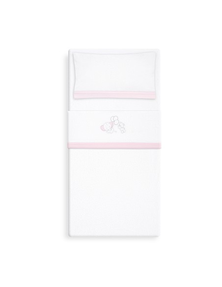 Triptico Minicuna Coralina Oso Elefante Globos Bco/Rosa