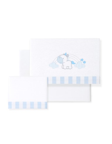 Triptico Coche Franela Modelo Unicornio Nubes