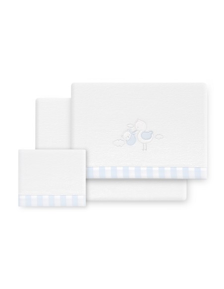 Triptico Minicuna Coralina Cigueña Oso Bco/Azul