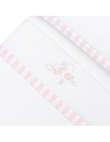 Triptico Minicuna Coralina Cigueña Oso Bco/Rosa